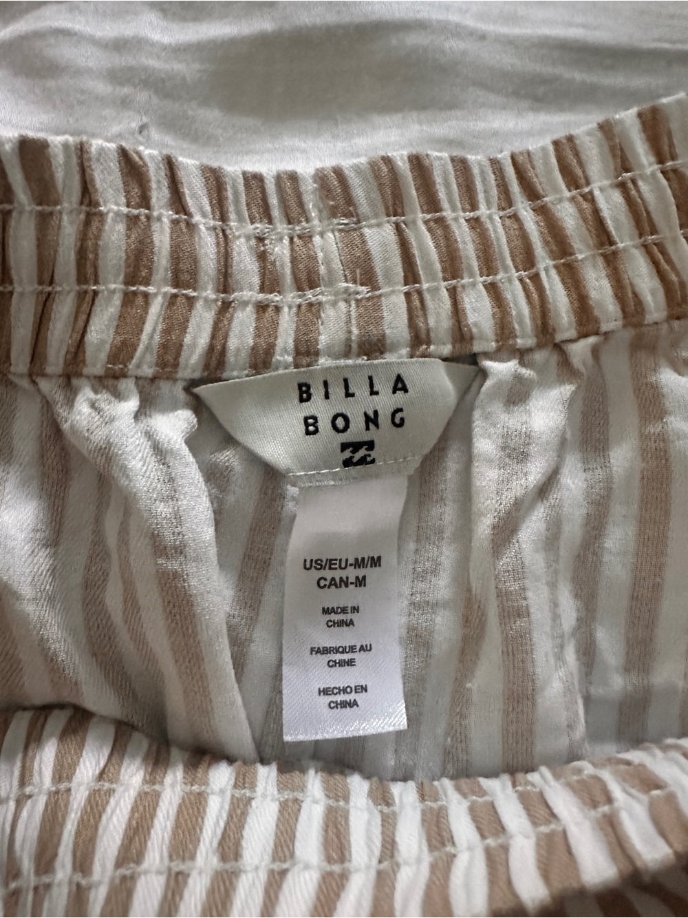 Billabong Beige and White Striped Drawstring Shorts - Picture 4 of 4